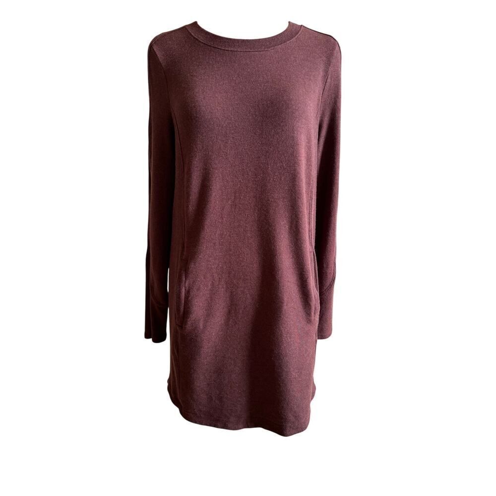 Athleta Modal Tunic‎ Sweatshirt Dress Size Medium EUC Burgundy